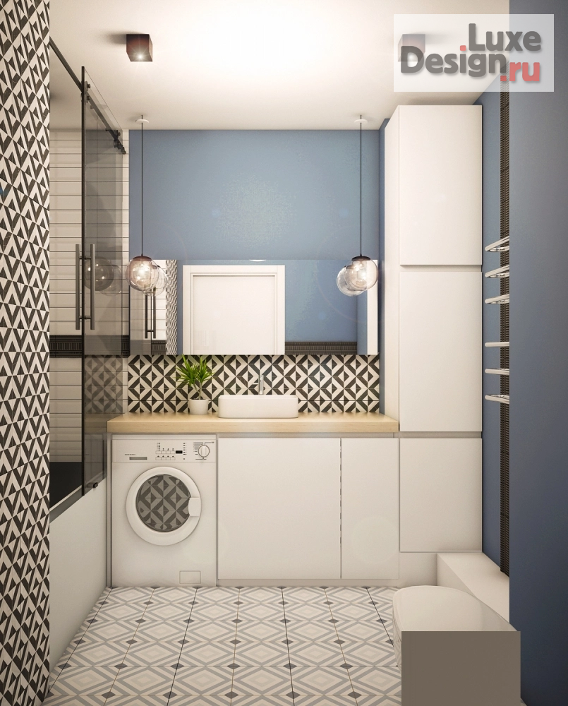 Дизайн интерьера ванной "Санузел в скандинавском стиле " (фото 1)