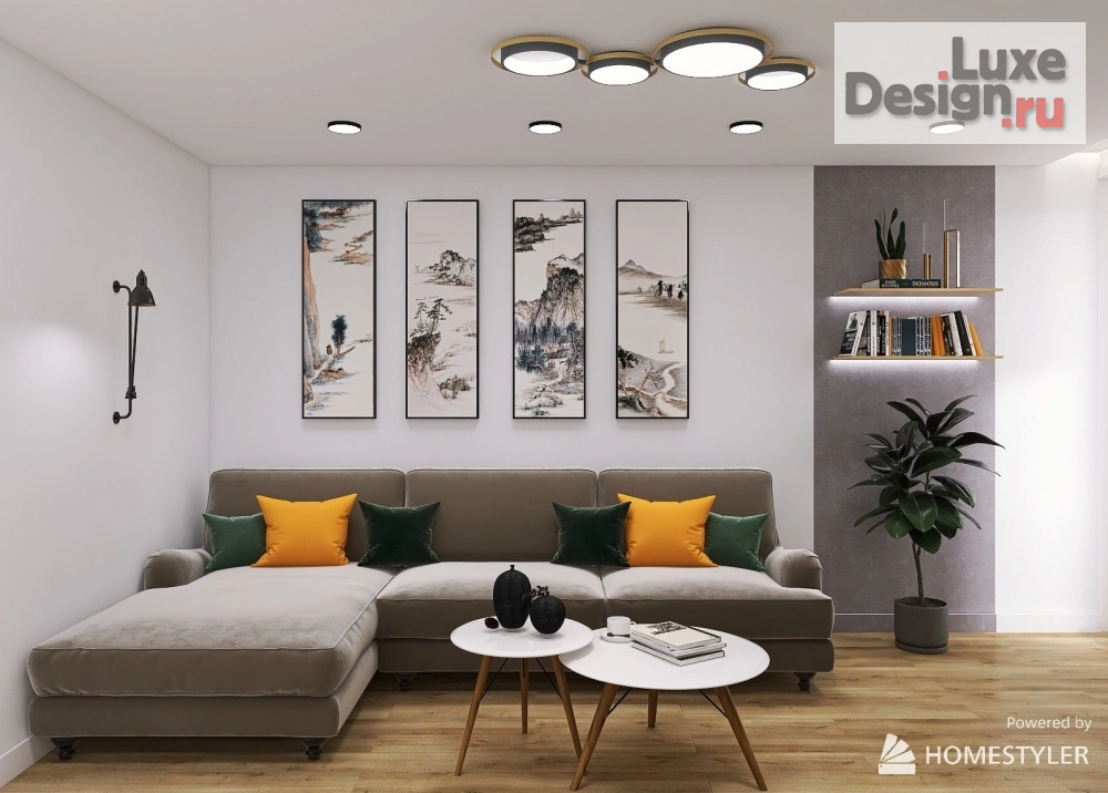 Дизайн интерьера трехкомнатной квартиры "Трехкомнатная квартира для молодоженов" (фото 1)
