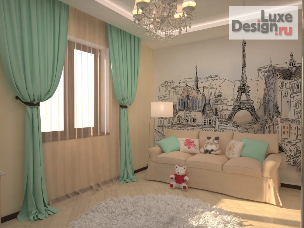 Дизайн интерьера детской "Дизайн интерьера детской для девочки" (фото 1)