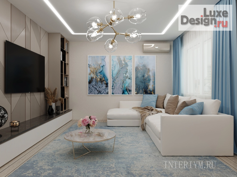 Дизайн интерьера гостиной "Дизайн-проект гостиной в ЖК "Троя", г. Волжский" (фото 4)