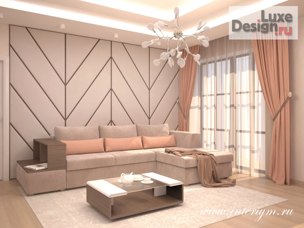 Дизайн интерьера коттеджа "Дизайн интерьера гостиной-кухни в современном стиле" (фото 7)