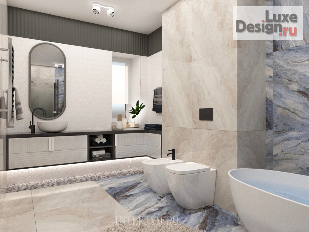 Дизайн интерьера ванной "Дизайн ванной комнаты в частном доме" (фото 1)