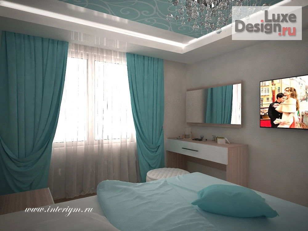 Дизайн интерьера спальни "Дизайн интерьера спальни в 2-х этажной квартире в п. Киляковка, Волгоградская область" (фото 3)