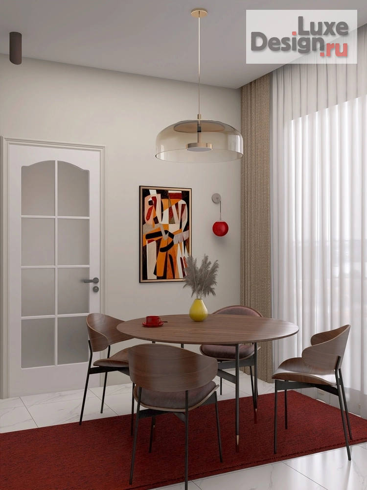 Дизайн интерьера однокомнатной квартиры "Проект однокомнатной квартиры (евродвушка) стандарт" (фото 4)