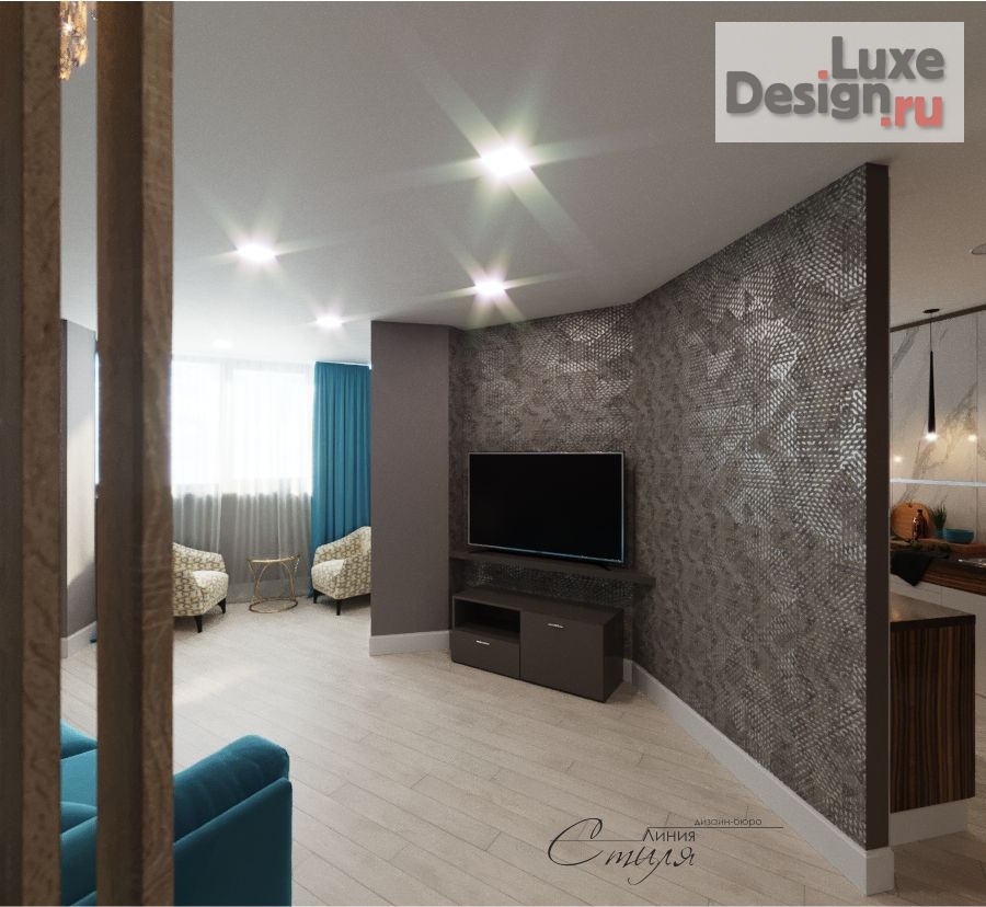 Дизайн интерьера двухкомнатной квартиры "Северное море" (фото 3)