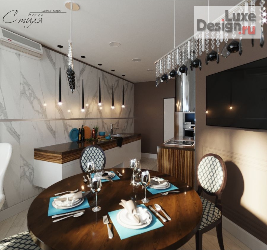 Дизайн интерьера двухкомнатной квартиры "Северное море" (фото 6)