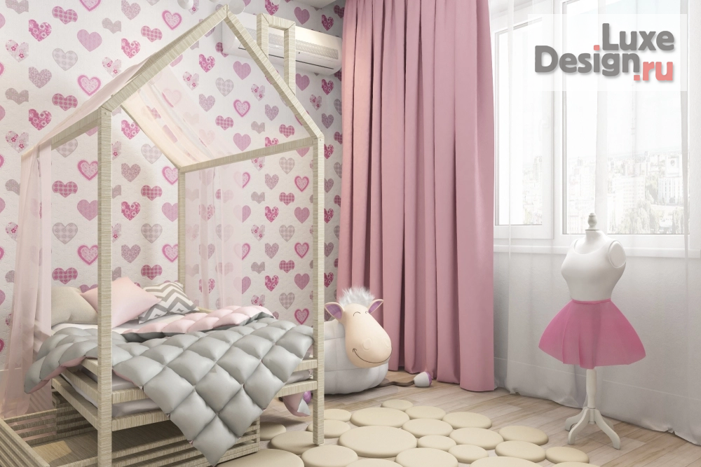 Дизайн интерьера детской "Детская для девочки" (фото 1)