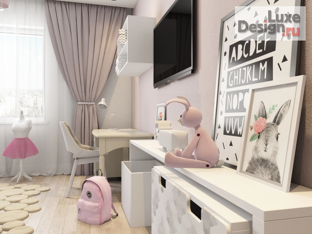 Дизайн интерьера детской "Детская для девочки" (фото 3)