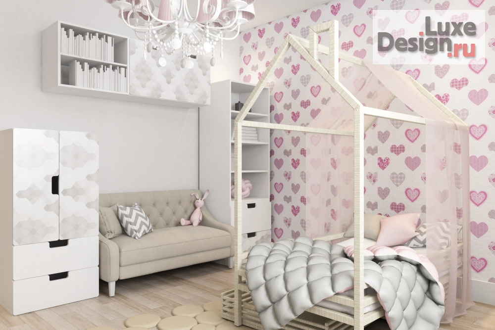 Дизайн интерьера детской "Детская для девочки" (фото 2)
