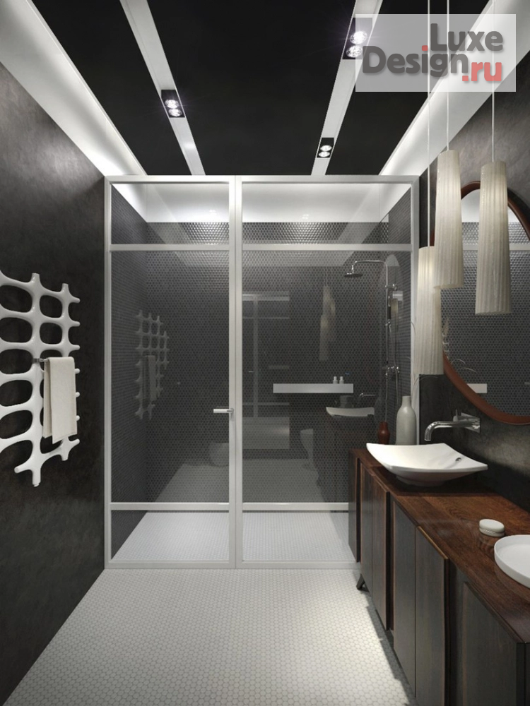 Дизайн интерьера ванной "Проект ванной комнаты in black" (фото 6)