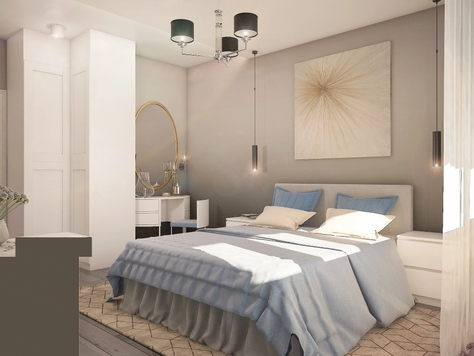 Дизайн интерьера спальни в Волгограде "Дизайн - проект спальни "grey""