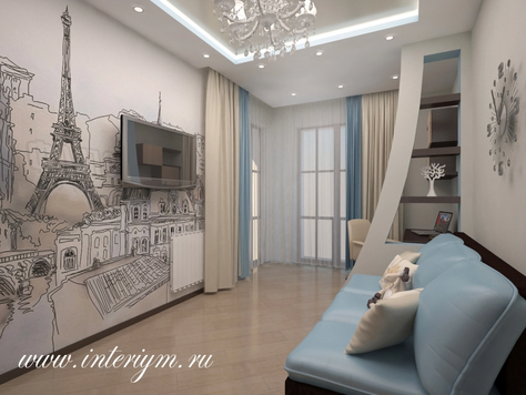 Дизайн интерьера спальни в Волгограде "Дизайн спальни с атмосферой Парижа"
