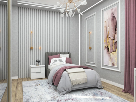 Дизайн интерьера частного интерьера в Волгограде "Дизайн спальни для молодой девушки"